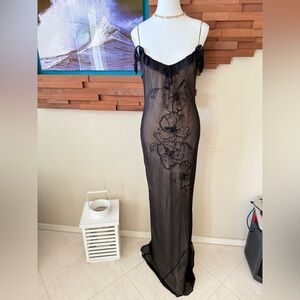 Laundry By Shelli Segal Black Chemise with Lace Details